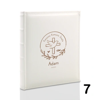 Album komunijny wklejany 60 kremowych stron, personalizowany, 8 wzorów